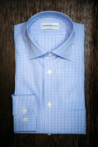 R&R Shirt - Blue & White Mini Check