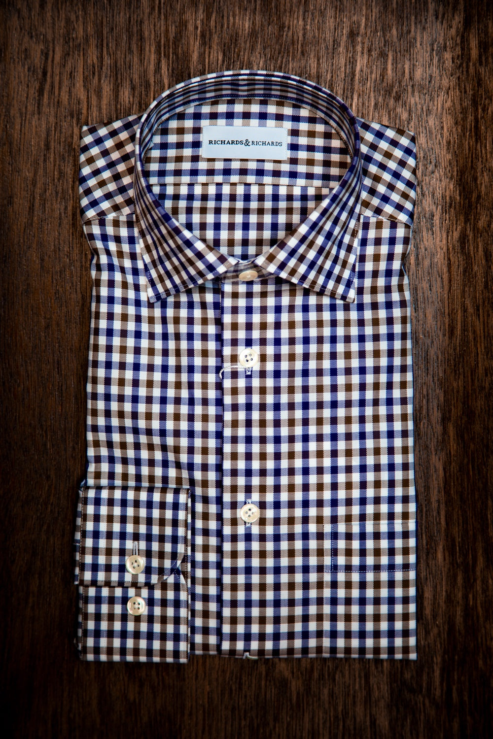 R&R Shirt - Navy Brown Check
